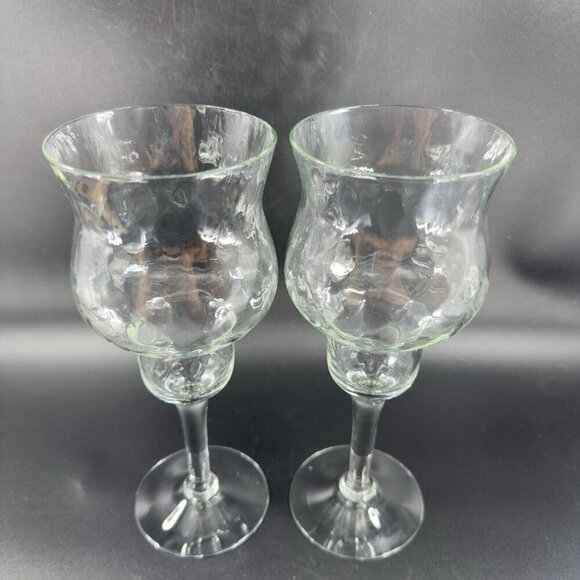 Vintage Venetian Clear Optic Tall Course Candle Holder Hurricane Votive Italy 2 - Picture 9 of 12